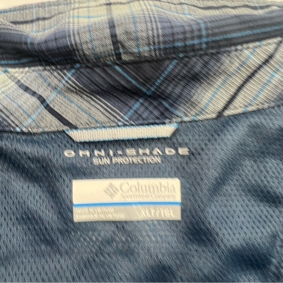 Columbia men’s blue gray flannel button down shirt XLT L91-23 - Picture 6 of 6
